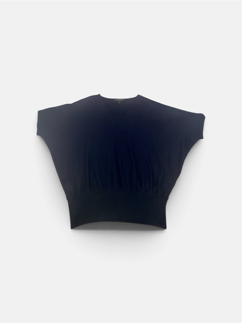 Ralph Lauren Womens M Navy Blue Dolman Batwing Blouson V Neck Top